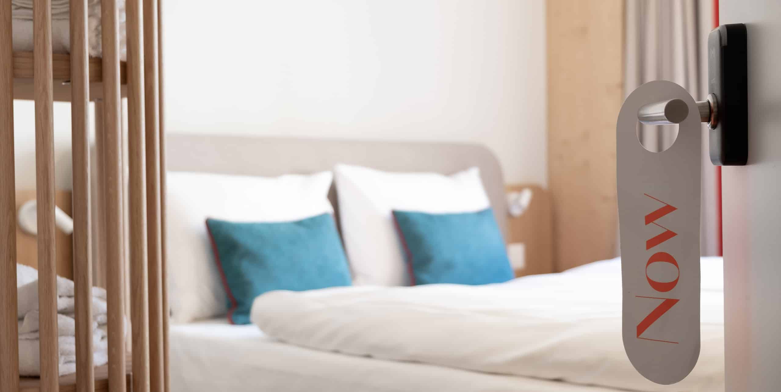 Hero image of the double room at Hotel Carina Zermatt with stylish interior.